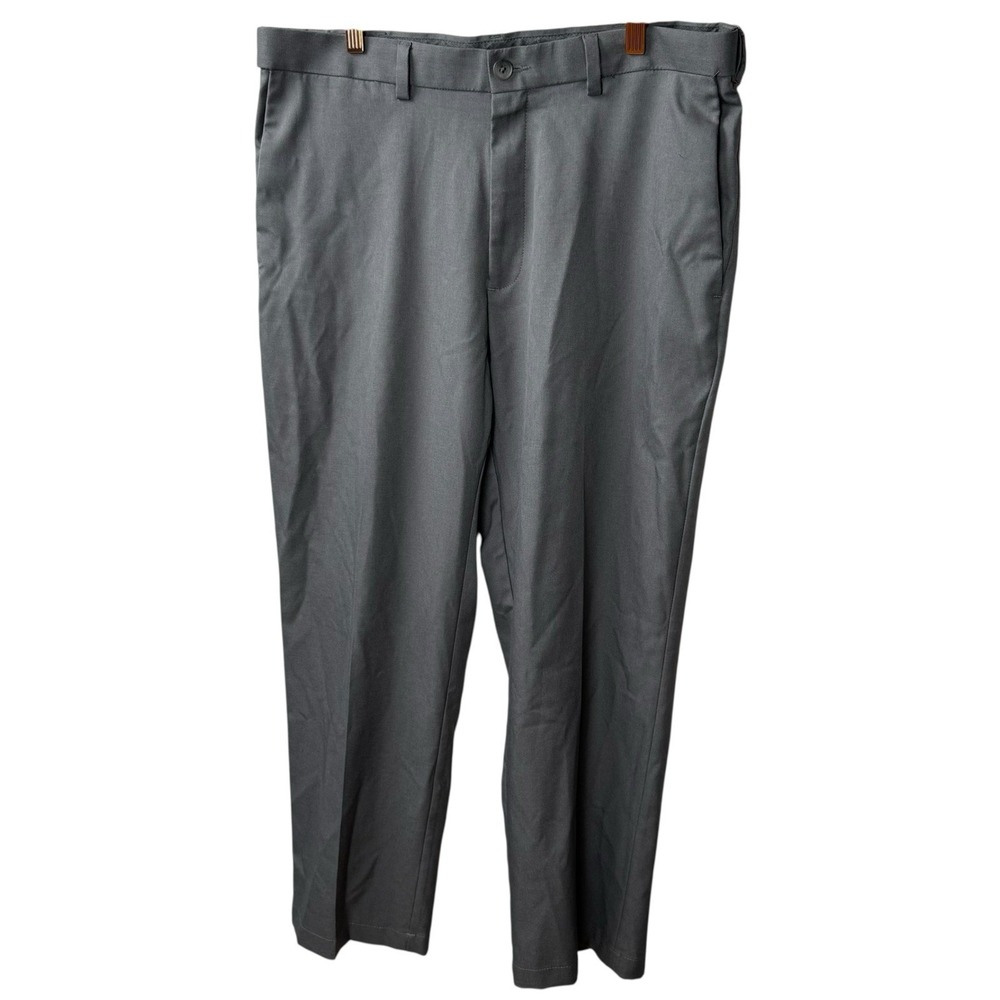 Haggar‎ Mens Classic Fit Dress Pants Size 36x29 Gray Business Office Minimalist
